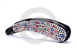 Hair clip with rhinestones isolated on a white