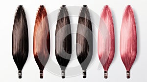 Hair color palette with range of swatches,