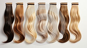 Hair color palette with range of swatches,