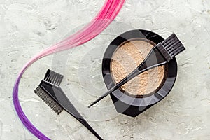 Hair coloring set with mixing bowl and brush