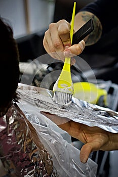 Hair colorisation in Beauty Salon