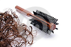 Hair curling brush and hair