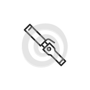 Hair curling iron line icon