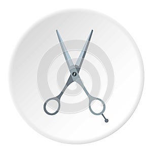 Hair cutting scissors icon circle