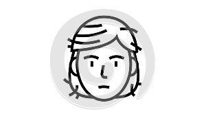 hair damage disease line icon animation