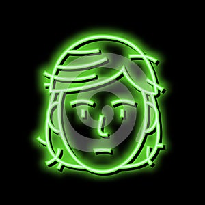 hair damage disease neon glow icon illustration