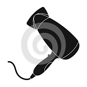 Hair dryer.Barbershop single icon in black style vector symbol stock illustration web.
