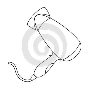Hair dryer.Barbershop single icon in outline style vector symbol stock illustration web.