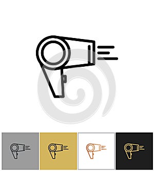 Hair dryer, blowdryer icon, hotel air blowing equipment