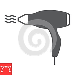 Hair dryer glyph icon