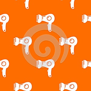 Hair dryer pattern vector orange