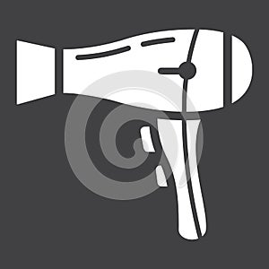Hair dryer solid icon, household and appliance