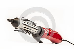 Hair dryer for styling over white