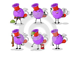 Hair dryer troops character. cartoon mascot vector