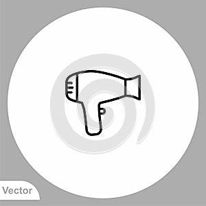 Hair dryer vector icon sign symbol
