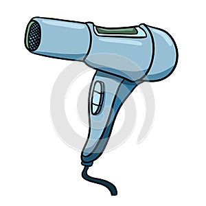 Hair dryer vector isolated icon. Vector illustration