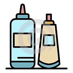 Hair dye bottle icon color outline vector