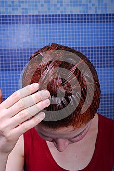 Hair dyeing photo