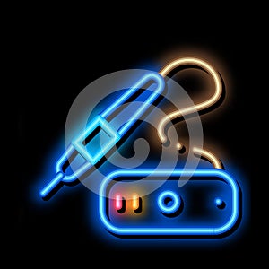 Hair Extent Tool neon glow icon illustration