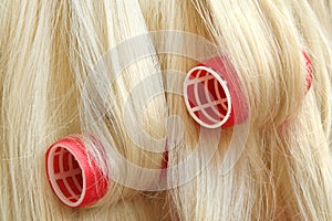 Hair in hair rollers