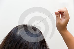 Hair pulling disorder or Trichotillomania in teenager women mental health
