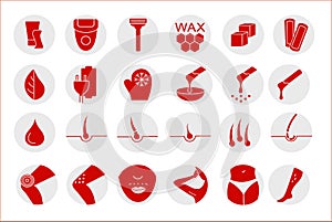 Hair removal. Hair remove icons