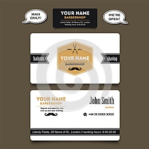 Hair salon barber shop Business Card design template