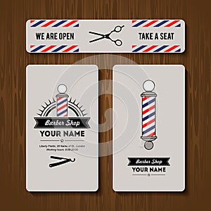 Hair salon barber shop Business Card design template set