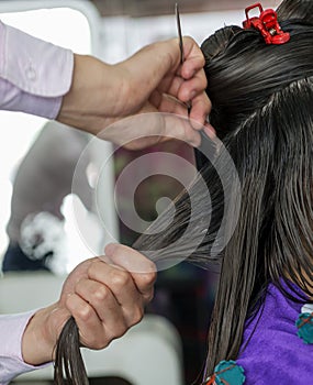 A Hair salon close-up