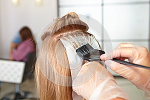 Hair salon. Coloring. photo