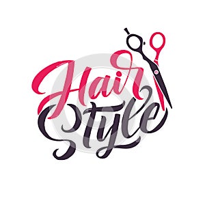 Hair Salon. Logo Beauty Vector Lettering. Custom handmade calligraphy. Vector Illustation