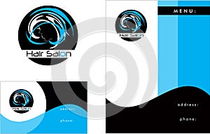 Hair salon modern Logo, Business Card 2 x 3. 5, Flyer 4. 25 x 5. 5
