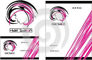 Hair salon modern Logo, Business Card, Flyer