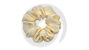 Hair scrunchie as hair tie in beautiful color with white background