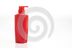 hair shampoo bottle on white background