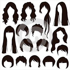 Hair silhouettes, woman hairstyle photo