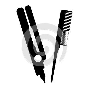 Hair straightener salom with comb