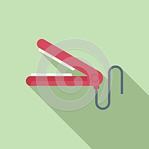 Hair straighter icon flat vector. Hair coloring