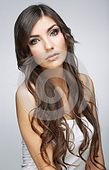 Hair style young woman portrait.Female model