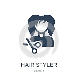 hair styler icon in trendy design style. hair styler icon isolated on white background. hair styler vector icon simple and modern