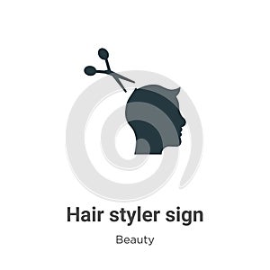 Hair styler sign vector icon on white background. Flat vector hair styler sign icon symbol sign from modern beauty collection for