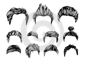 Hair styles vector set
