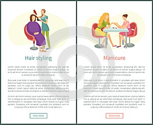 Hair Styling and Manicure Treatment Nail Polishing