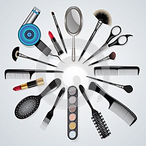Hair stylist and makeup tools