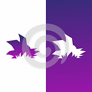 hair symbol vector design with cool gradient color