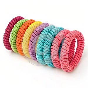 Hair ties isolated on white background