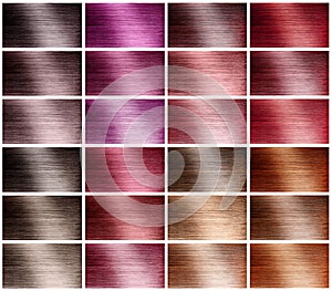 Hair tints colors set palette on white background