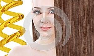 Hair treatment by oil therapy in spiral.