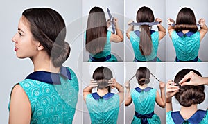 Hair tutorial. Hairstyle for long hair with twist accessory tutorial