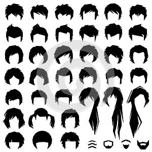 Hair, vector hairstyle